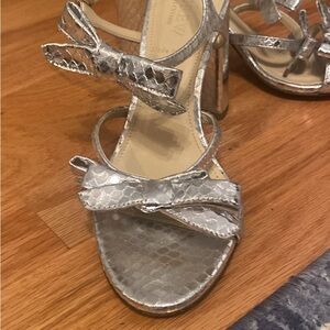 Elegant Silver Strappy Heels